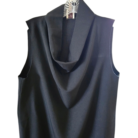 Anne Klein Elegant Black Cowl Neck Midi Dress - Picture 3 of 8